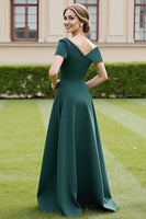 Load image into Gallery viewer, Pine A Line Satin Maxi Mother of the Bride Dress with Pockets