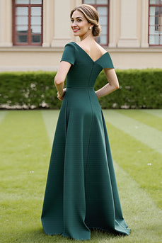 Pine A Line Satin Maxi Mother of the Bride Dress with Pockets