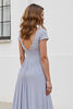 Load image into Gallery viewer, Silver Chiffon A Line Maxi Mother of the Bride Dress with Appliques