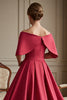 Load image into Gallery viewer, Red Satin A Line Maxi Mother of the Bride Dress with Bow