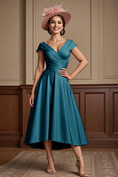 Load image into Gallery viewer, Dusty Rose Satin A Line Midi Mother of the Bride Dress