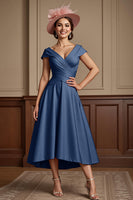 Load image into Gallery viewer, Dusty Rose Satin A Line Midi Mother of the Bride Dress
