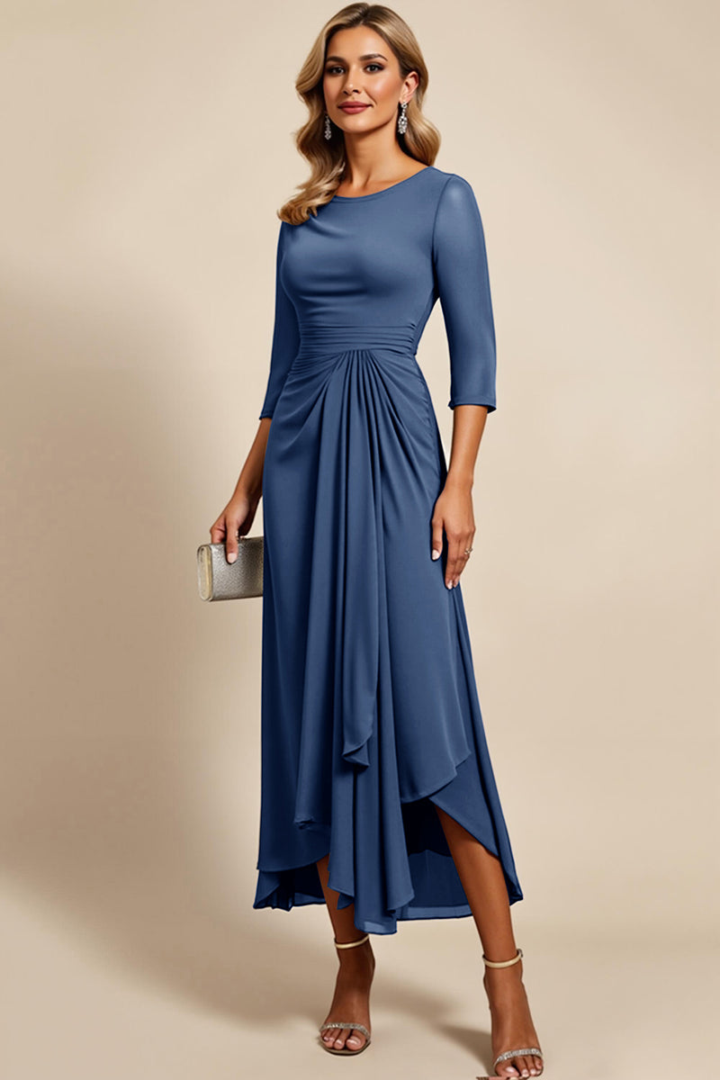 Load image into Gallery viewer, Twilight Chiffon Sheath Mother of the Bride Dress with 3/4 Sleeves