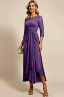 Load image into Gallery viewer, Twilight Chiffon Sheath Mother of the Bride Dress with 3/4 Sleeves