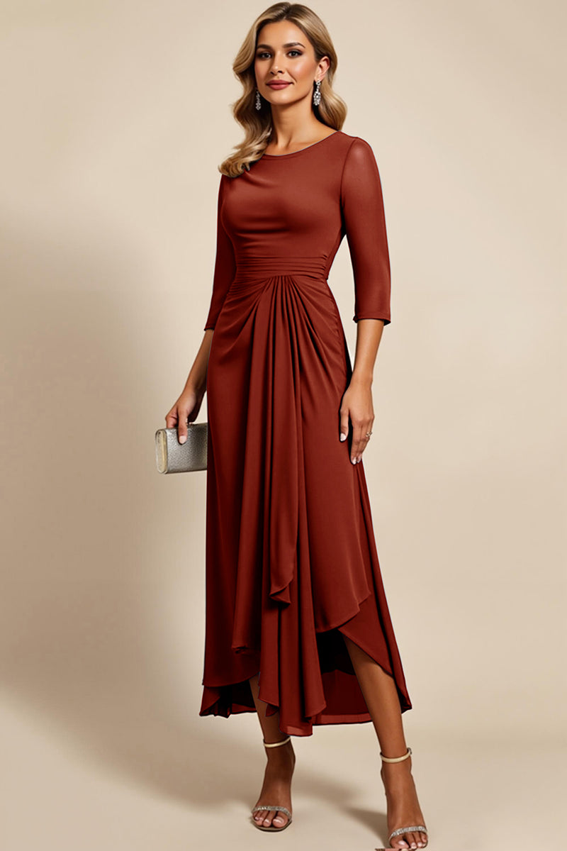 Load image into Gallery viewer, Twilight Chiffon Sheath Mother of the Bride Dress with 3/4 Sleeves