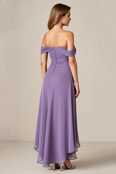 Tahiti Chiffon A Line Long Mother of the Bride Dress with Ruffles