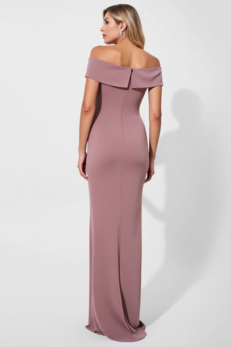 Load image into Gallery viewer, Vintage Mauve Satin Mermaid Mother of the Bride Dress with Ruffles