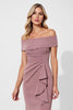 Load image into Gallery viewer, Vintage Mauve Satin Mermaid Mother of the Bride Dress with Ruffles