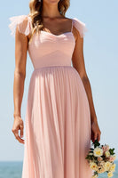 Load image into Gallery viewer, Blush Sweetheart A Line Maxi Bridesmaid Dress with Slit