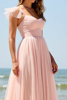 Load image into Gallery viewer, Blush Sweetheart A Line Maxi Bridesmaid Dress with Slit