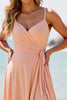 Load image into Gallery viewer, Sunset Chiffon Spaghetti Straps Maxi Bridesmaid Dress with Slit