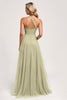 Load image into Gallery viewer, Dusty Sage One Shoulder Tulle A Line Maxi Bridesmaid Dress