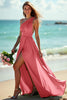 Load image into Gallery viewer, Lilac Ruched One Shoulder Boho Maxi Bridesmaid Dress with Slit