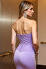 Load image into Gallery viewer, Lilac Satin Bodycon Corset Sweetheart Short Prom Dress