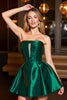 Load image into Gallery viewer, Pine A Line Strapless Satin Keyhole Short Prom Dress