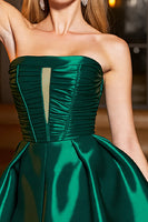 Load image into Gallery viewer, Pine A Line Strapless Satin Keyhole Short Prom Dress