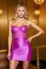 Load image into Gallery viewer, Fuchsia Satin Corset Bodycon Short Prom Dress with Lace
