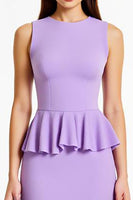 Load image into Gallery viewer, Lilac Sheath Long Formal Dress with Ruffles