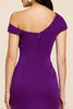 Load image into Gallery viewer, Plum Ruched Satin Sheath Asymmetrical Long Formal Dress