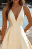 Load image into Gallery viewer, Daffodil Satin A Line V Neck Short Graduation Dress