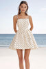 Load image into Gallery viewer, Ivory Polka Dots Spaghetti Straps Short A Line Boho Dress