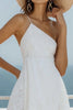 Load image into Gallery viewer, White Lace One Shoulder Asymmetrical Short Graduation Dress
