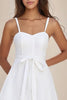 Load image into Gallery viewer, White Lace A Line Corset Short Graduation Dress with Sash