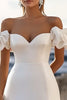 Load image into Gallery viewer, White Bodycon Satin Short Graduation Dress with Ruffles
