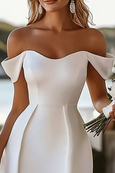 White Satin Strapless Bodycon Short Graduation Dress