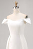 Load image into Gallery viewer, Simple White Satin Bodycon Mini Bridal Shower Dress