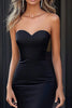 Load image into Gallery viewer, Black White Mermaid Sweetheart Satin High-Low Cocktail Dress with Ruffles