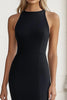 Load image into Gallery viewer, Black Sheath Satin Maxi Formal Dress with Slit