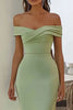 Load image into Gallery viewer, Navy Off the Shoulder Satin Ruched Mermaid Maxi Formal Dress