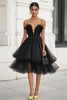 Load image into Gallery viewer, Black Tiered Tulle Ruffled Graduation Dress