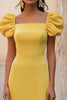 Load image into Gallery viewer, Navy A Line Satin Square Neck Maxi Formal Dress