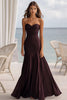 Load image into Gallery viewer, Coffee Mermaid Chiffon Sweetheart Maxi Formal Dress