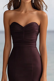 Coffee Mermaid Chiffon Sweetheart Maxi Formal Dress