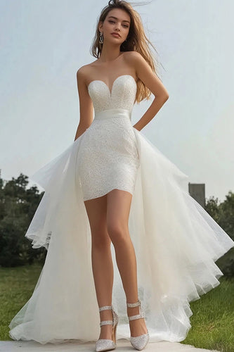 Ivory Short Sweetheart Bodycon Graduation Dress