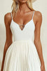 Load image into Gallery viewer, Ivory Short Spaghetti Straps A Line Graduation Dress with Pleats