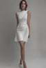 Load image into Gallery viewer, White High Neck Bodycon Short Graduation Dress