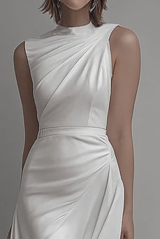White High Neck Bodycon Short Graduation Dress