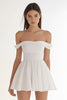 Load image into Gallery viewer, Ivory Chiffon Off The Shoulder Short A Line Graduation Dress