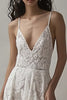 Load image into Gallery viewer, Ivory Lace V Neck High-Low Engagement Dress