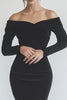 Load image into Gallery viewer, Black Mermaid Chiffon Long Sleeves Formal Dress