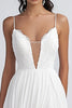 Load image into Gallery viewer, White Chiffon Long A Line Engagement Dress with Slit