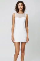 Load image into Gallery viewer, White Illusion Satin Sleeveless Short Graduation Dress