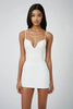 Load image into Gallery viewer, White Bodycon Spaghetti Straps Satin Short Graduation Dress