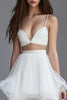 Load image into Gallery viewer, White 2 Pieces A Line Tulle Ruffled Maxi Rehearsal Dinner Dress