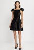 Load image into Gallery viewer, Black Spaghetti Straps Satin Short Graduation Dress with Bow