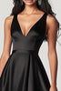Load image into Gallery viewer, Black A Line V-Neck High-Low Maxi Formal Dress
